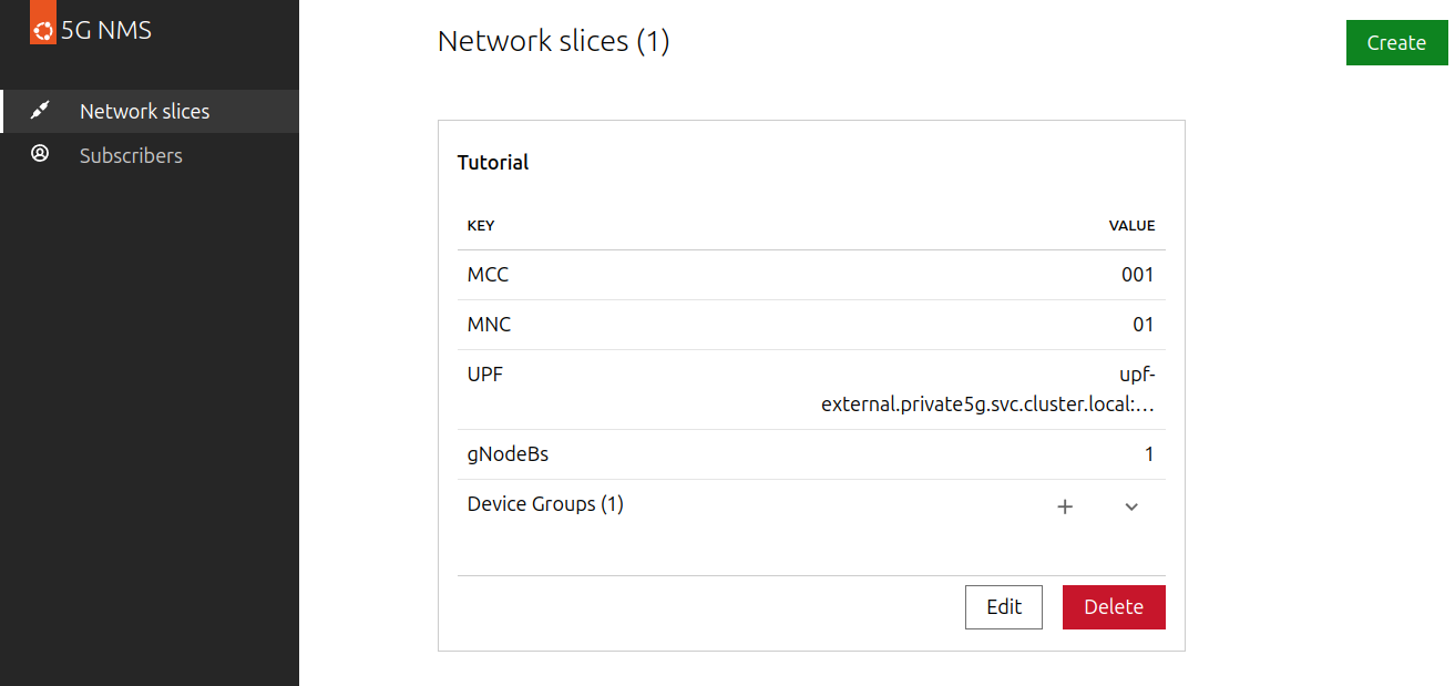 NMS Network Slice